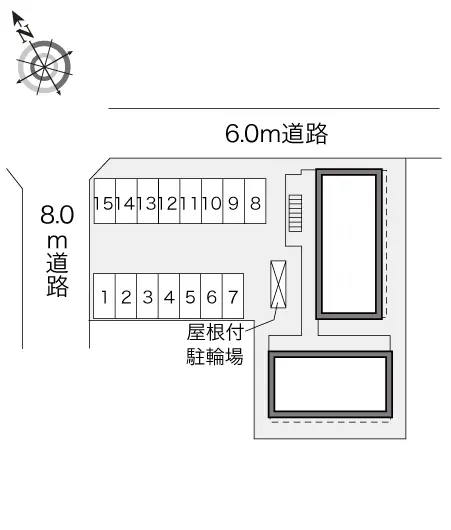 ★手数料０円★熊谷市別府４丁目　月極駐車場（LP）